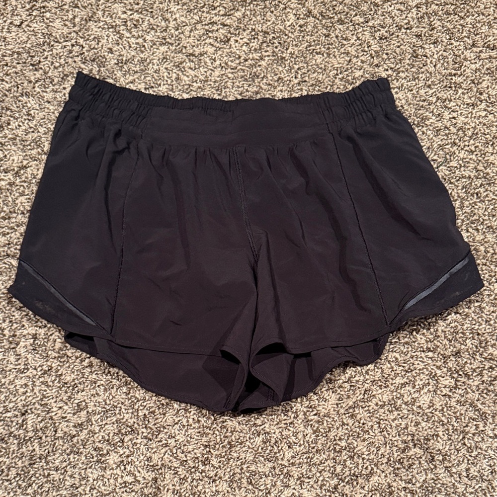 Lululemon Women’s Hottie Hot Black Athletic Running Shorts Sz. 12